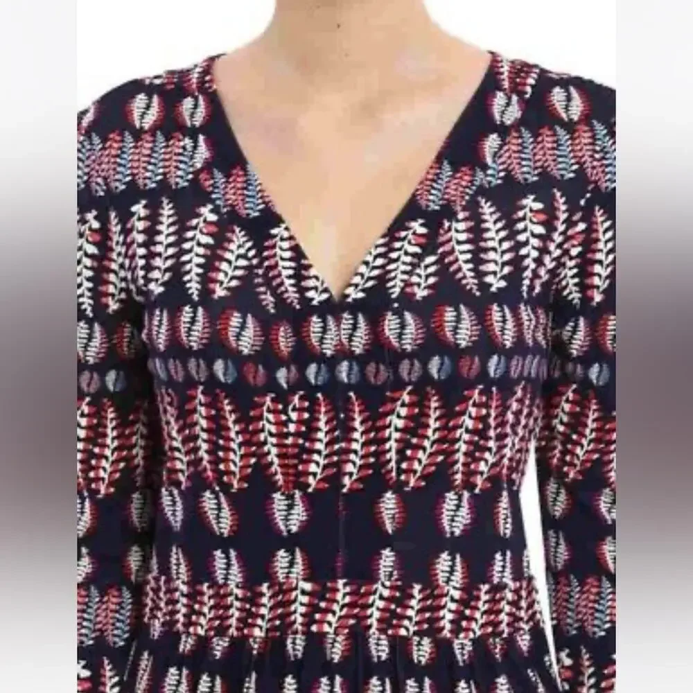 Tory Burch Fantasy dress Printed v neck long sleeve spring fern office